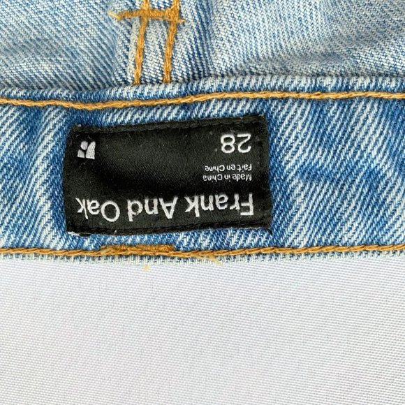 FRANK AND OAK LIGHT WASH DENIM STEVIE HIGH RISE TAPERED FIT JEANS - 28 - Picture 4 of 11